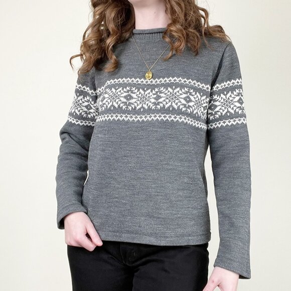 Vintage Fair Isle Scandinavian Sweater Old Money Quiet Luxury Nordic Christmas - Picture 3 of 6